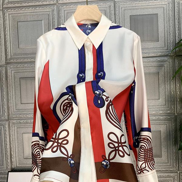 women's blouses & shirts 2021 spring autumn retro print long sleeves shirt chic ol elegant c043, White
women's blouses & shirts 2021 spring autumn retro print long sleeves shirt chic ol elegant c043, White