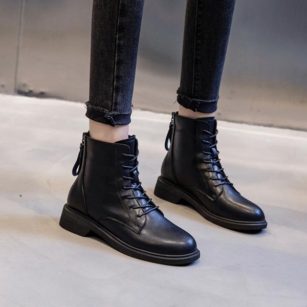 boots 2021 autumn and winter thick-soled british style women's mid-tube retro casual leather shoes, Black
boots 2021 autumn and winter thick-soled british style women's mid-tube retro casual leather shoes, Black