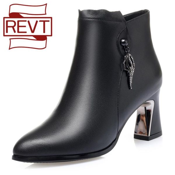 boots revt women winter ankle shoes pointed genuine leather high-heel women's dress fashion style 41 42 43, Black
boots revt women winter ankle shoes pointed genuine leather high-heel women's dress fashion style 41 42 43, Black