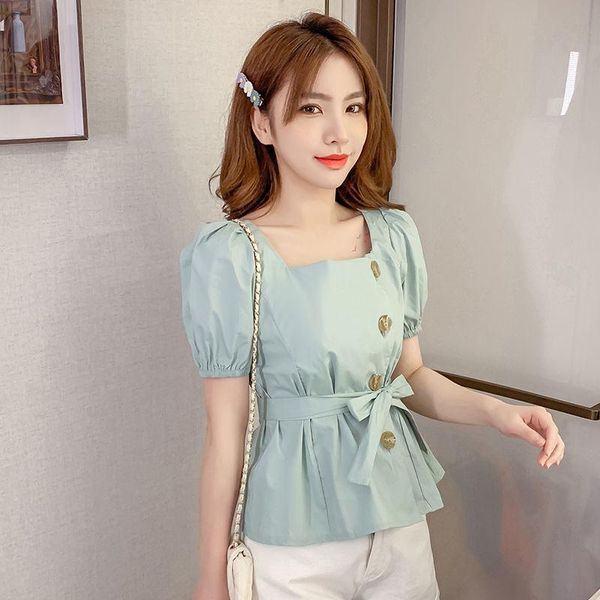 women's blouses & shirts women 2021 fashion blouse elegant square collar blusa office lady solid color puff sleeve female summer lace-u, White
women's blouses & shirts women 2021 fashion blouse elegant square collar blusa office lady solid color puff sleeve female summer lace-u, White