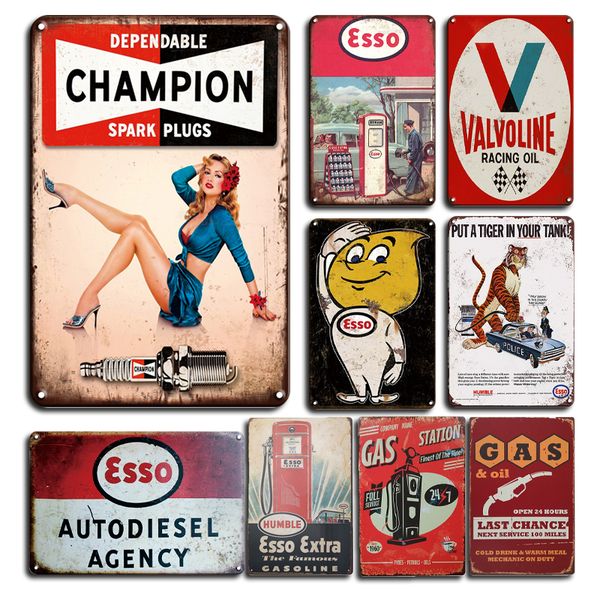 esso extra motor oil metal tin sign vintage champion spark plug tin plate sign retro gas station decor personalized metal plaque
esso extra motor oil metal tin sign vintage champion spark plug tin plate sign retro gas station decor personalized metal plaque