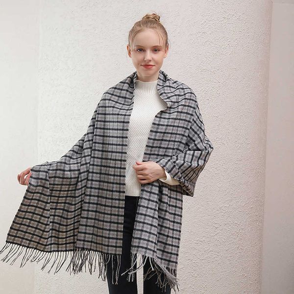 winter women's warm thickened tassel shawl scarf autumn winter men's wool cashmere plaid scarf, Blue;gray
winter women's warm thickened tassel shawl scarf autumn winter men's wool cashmere plaid scarf, Blue;gray