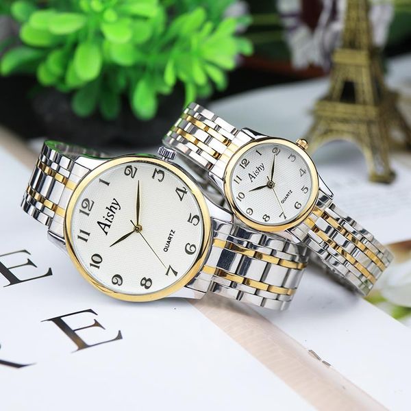 couple watch man and woman sport simple elegant stainless steel waterproof business wristwatch wristwatches, Slivery;brown
couple watch man and woman sport simple elegant stainless steel waterproof business wristwatch wristwatches, Slivery;brown
