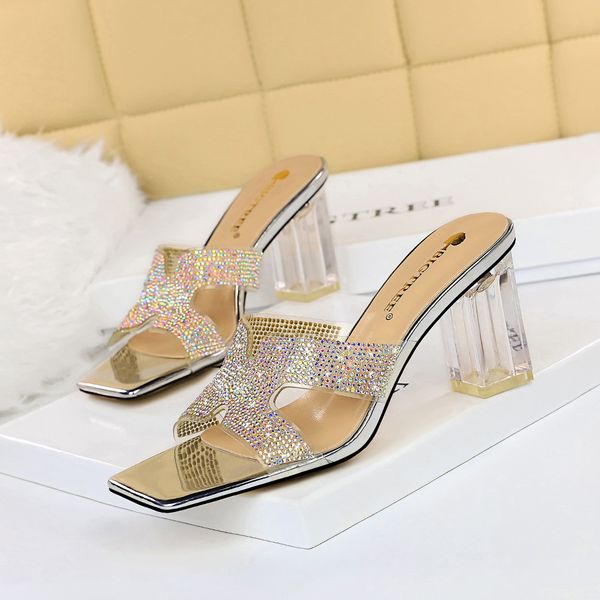 korean style fashionable women's shoes with transparent square toe exposed rhinestone hollow slippers, Black
korean style fashionable women's shoes with transparent square toe exposed rhinestone hollow slippers, Black