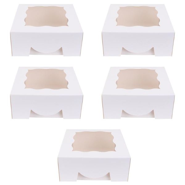 gift wrap 5pcs pastry packing boxes window design dessert cake