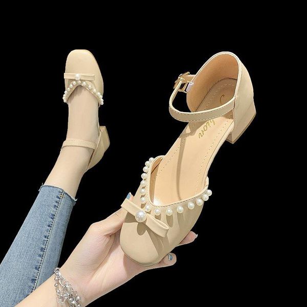 baotou summer fashion temperament high-heeled single shoes pointed pearl bow square heel casual ladies sandals. 35-40 sandals, Black
baotou summer fashion temperament high-heeled single shoes pointed pearl bow square heel casual ladies sandals. 35-40 sandals, Black