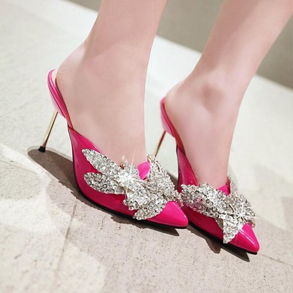slippers pxelena celebrity crystal slides women stiletto high heel summer ladies shoes patent leather dress party luxury, Black
slippers pxelena celebrity crystal slides women stiletto high heel summer ladies shoes patent leather dress party luxury, Black