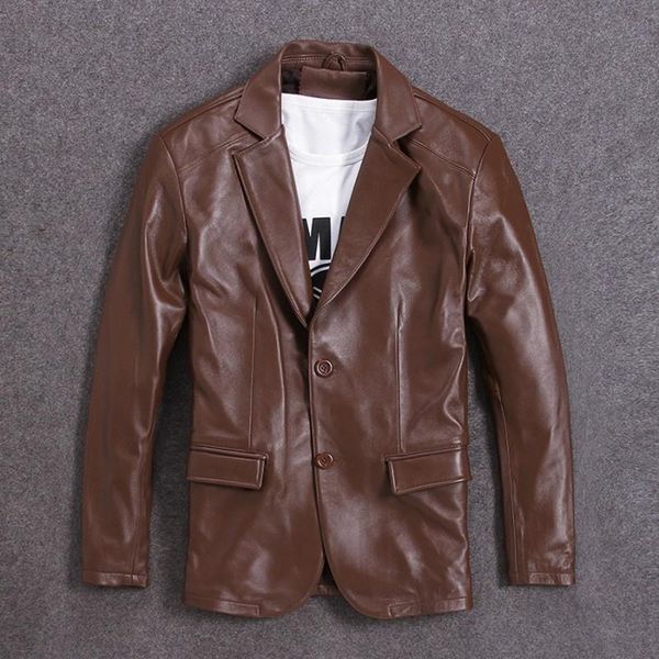 men's leather & faux sheep skin jacket blazer real single businessman breasted thin fitting genuine motorcycle jackets, Black
men's leather & faux sheep skin jacket blazer real single businessman breasted thin fitting genuine motorcycle jackets, Black