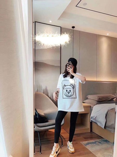 brand summer little bear women's t-shirt printing 100% cotton women's shirts male loose pure half mid-length coat xs-4xl, White
brand summer little bear women's t-shirt printing 100% cotton women's shirts male loose pure half mid-length coat xs-4xl, White