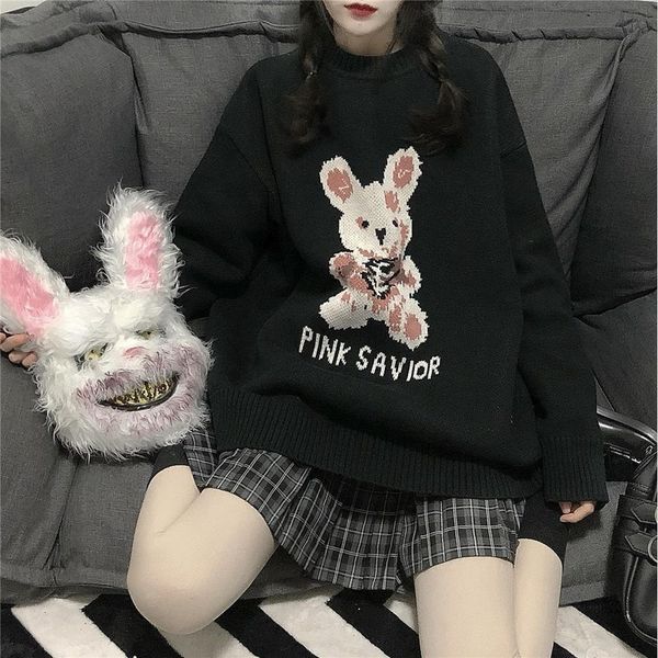 harajuku fashion cute cartoon rabbit knitted women sweater loose pullover sweaters jumper pull female sweater streetwear 210417, White;black
harajuku fashion cute cartoon rabbit knitted women sweater loose pullover sweaters jumper pull female sweater streetwear 210417, White;black