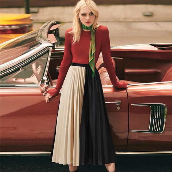 skirts 2021 fashion chiffon women skirt patchwork color pleated vintage high waist elegant casual saia mujer faldas, Black
skirts 2021 fashion chiffon women skirt patchwork color pleated vintage high waist elegant casual saia mujer faldas, Black