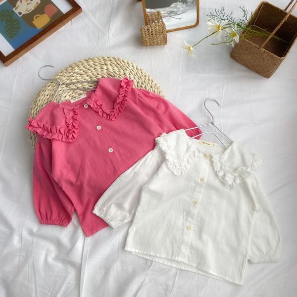 shirts spring korean style baby girls blouses ruched collar pure color toddlers kids sweet children clothes, White;black
shirts spring korean style baby girls blouses ruched collar pure color toddlers kids sweet children clothes, White;black
