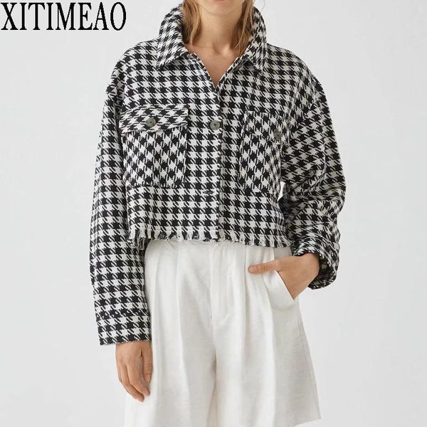 women's jackets fashion black white plaid shirt women warm vintage ladies checkered outerwear coats 2021 autumn winter short clothes, Black;brown
women's jackets fashion black white plaid shirt women warm vintage ladies checkered outerwear coats 2021 autumn winter short clothes, Black;brown