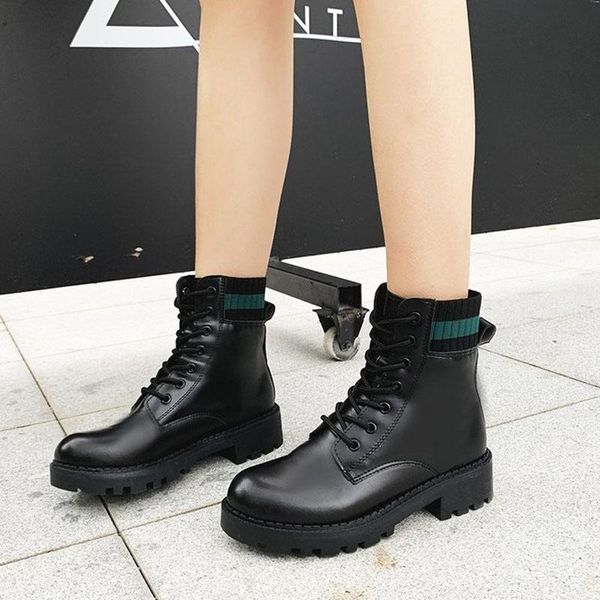 boots black pu leather ankle women autumn winter fashion round toe lace up motorcycle platform shoes botas de mujer
boots black pu leather ankle women autumn winter fashion round toe lace up motorcycle platform shoes botas de mujer