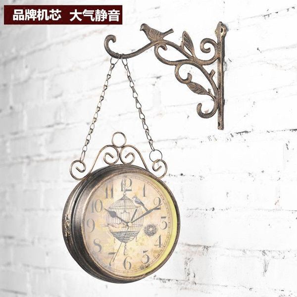 wall clocks european and american retro creative double-sided clock simple iron living room decoration silent quartz
wall clocks european and american retro creative double-sided clock simple iron living room decoration silent quartz