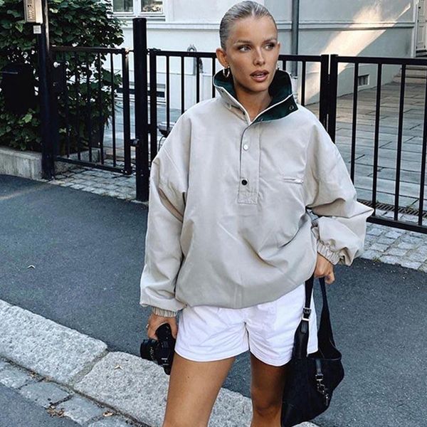 women's jackets women 2021 fall winter solid loose zipper casual streetwear windbreaker long sleeve coat straight ladies female, Black;brown
women's jackets women 2021 fall winter solid loose zipper casual streetwear windbreaker long sleeve coat straight ladies female, Black;brown