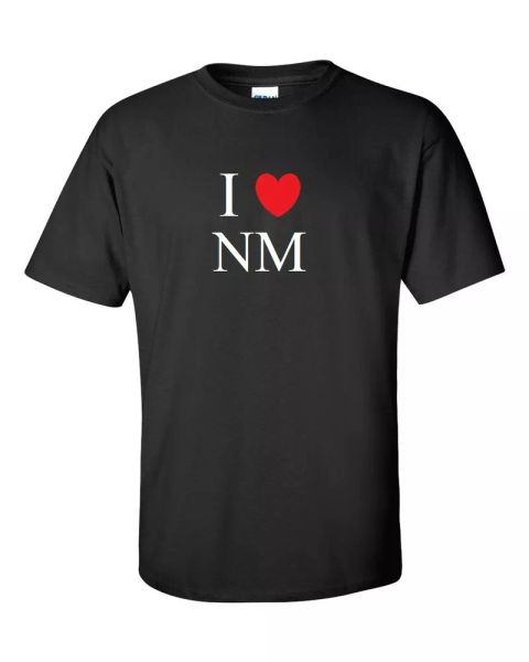 i heart love nm shirt new mexico land of enchantment state black white t-shirt, White;black
