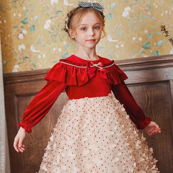 girl's dresses autumn winter velvet dress for girls long sleeve loose mesh hem gowns with ruffles children kids party clothing 3-12 yea, Red;yellow
girl's dresses autumn winter velvet dress for girls long sleeve loose mesh hem gowns with ruffles children kids party clothing 3-12 yea, Red;yellow