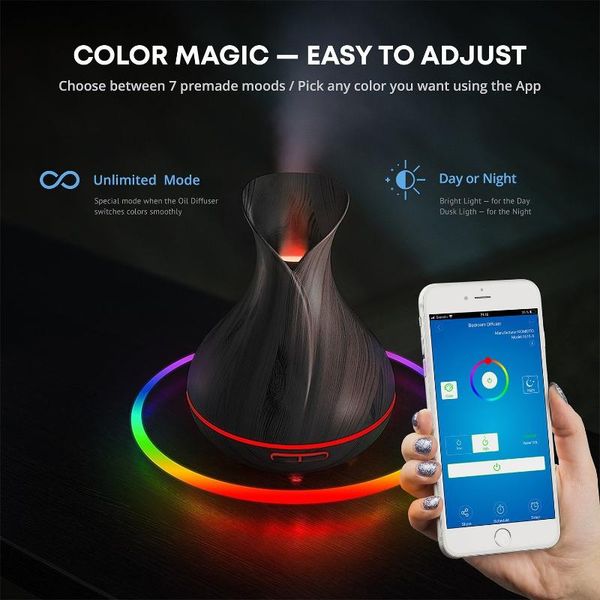 humidifiers smart wifi wireless essential oil aromatherapy diffuser with alexa google app voice control 400ml ultrasonic humidifier
humidifiers smart wifi wireless essential oil aromatherapy diffuser with alexa google app voice control 400ml ultrasonic humidifier