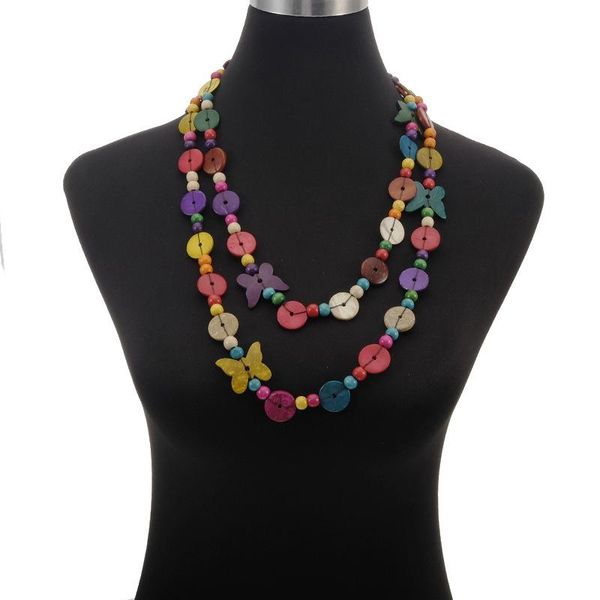 bohemian long hand-knitted ladies wooden beads coconut shell pendant necklace retro butterfly beaded necklaces, Silver
bohemian long hand-knitted ladies wooden beads coconut shell pendant necklace retro butterfly beaded necklaces, Silver