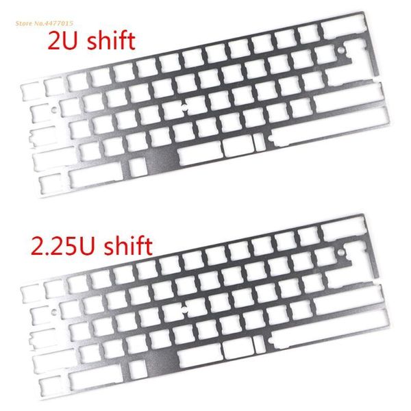 keyboards silver 60% aluminum mechanical keyboard plate support gk64 dz60 gh60 cnc-board drop