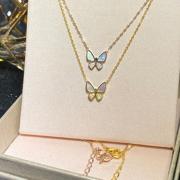 pendant necklaces titanium steel 18k gold diamond shell butterfly necklace female short sweater chain simple temperament clavicle not fade, Silver
pendant necklaces titanium steel 18k gold diamond shell butterfly necklace female short sweater chain simple temperament clavicle not fade, Silver