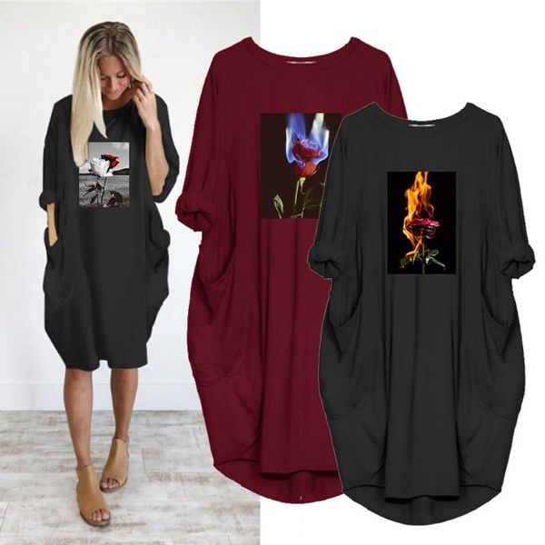 flame rose print women dress casual loose plus size autumn midi tshirt dresses long sleeve pocket party black v, Black;gray
flame rose print women dress casual loose plus size autumn midi tshirt dresses long sleeve pocket party black v, Black;gray