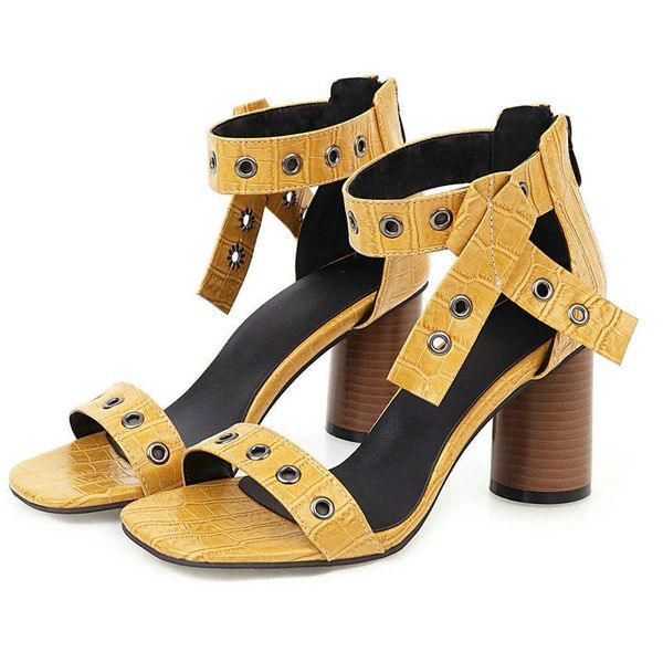 women bow knot open toe sandals fashion rivet back zipper ladies square heel dress summer shoes woman yellow black
women bow knot open toe sandals fashion rivet back zipper ladies square heel dress summer shoes woman yellow black
