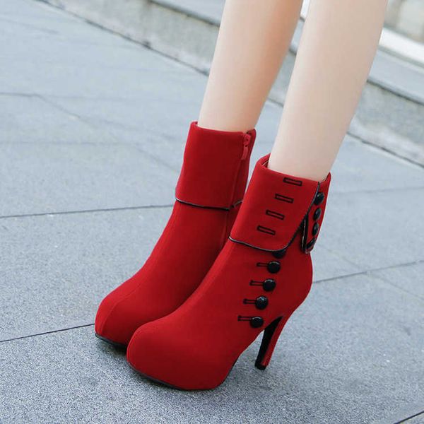 autumn and winter mid barrel martin boots cuffed thin heel high heels women's red large boots, Black
autumn and winter mid barrel martin boots cuffed thin heel high heels women's red large boots, Black