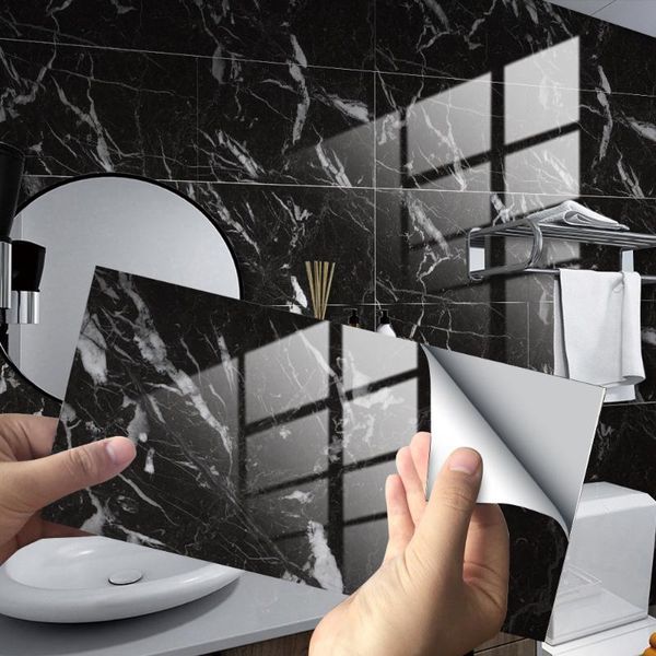 window stickers imitation marble textured ceramic tile with thick coated crystal texture decorative waterproof sticker oil-proof