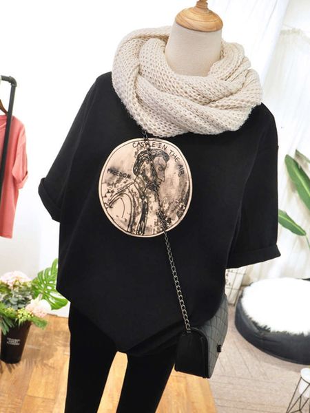 women's t-shirt short summer wear 2021 korean fashion simple personality loose versatile half sleeve sb7w, White
women's t-shirt short summer wear 2021 korean fashion simple personality loose versatile half sleeve sb7w, White