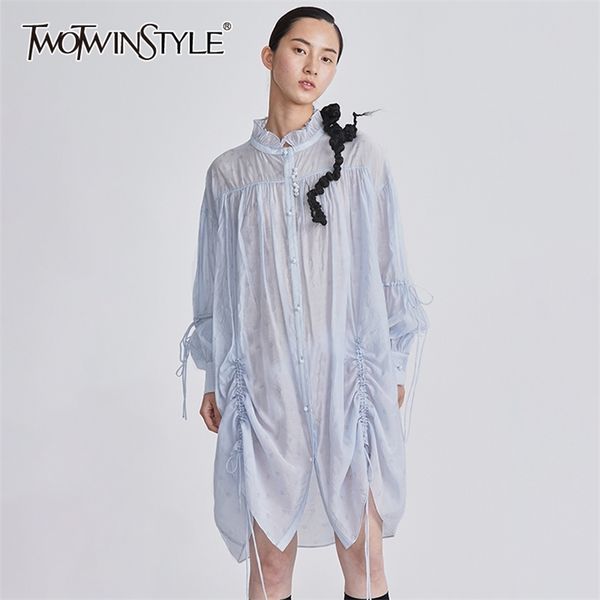loose drawstring see through dress for women stand collar long sleeve mini casual dresses female fashion 210520, Black;gray
loose drawstring see through dress for women stand collar long sleeve mini casual dresses female fashion 210520, Black;gray