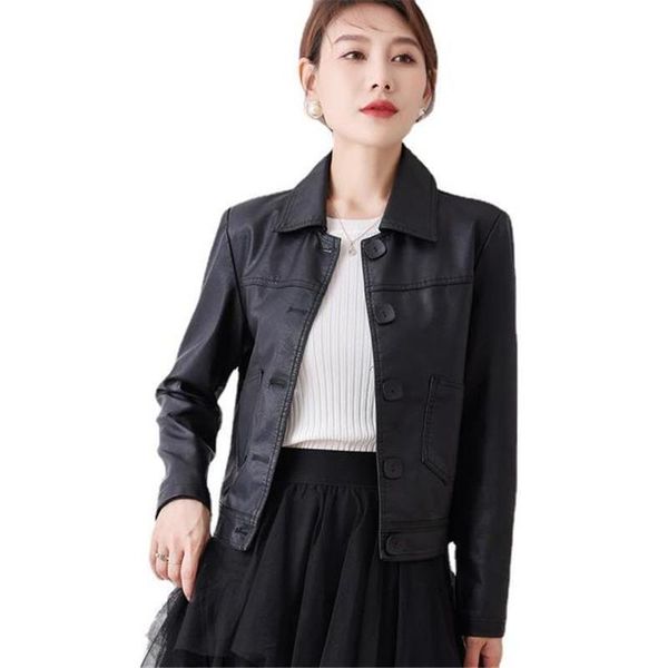 women's leather & faux spring autumn fashion simple trendy short jacket women korean version slim locomotive ladies black jackets jd173
women's leather & faux spring autumn fashion simple trendy short jacket women korean version slim locomotive ladies black jackets jd173