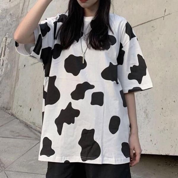 harajuku cow camouflage print loose short-sleeved women's t-shirt retro ins clothing vetement femme graphic top, White
harajuku cow camouflage print loose short-sleeved women's t-shirt retro ins clothing vetement femme graphic top, White
