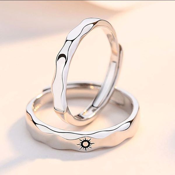 cluster rings 2pcs couple sun and moon open to each other ring gold-plated simple adjustable love women's wedding, Golden;silver
cluster rings 2pcs couple sun and moon open to each other ring gold-plated simple adjustable love women's wedding, Golden;silver