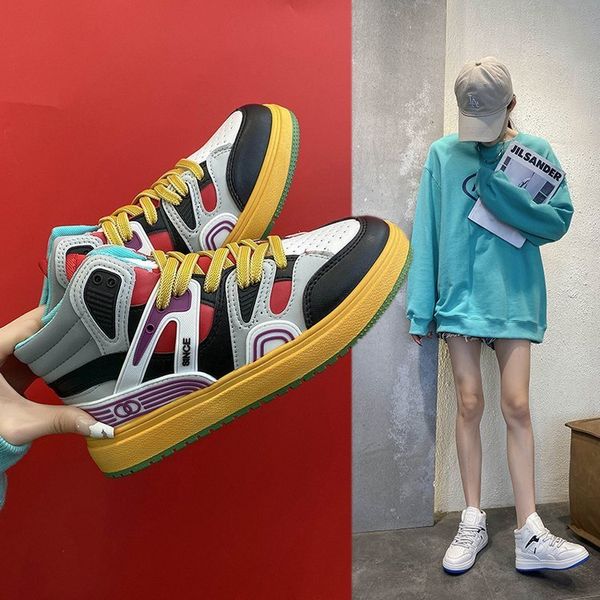star same casual high small white shoes women's new color blocking sneakers and board in autumn 2021
star same casual high small white shoes women's new color blocking sneakers and board in autumn 2021