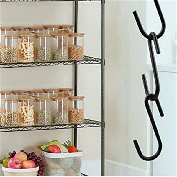 hooks & rails 10pcs black s shaped hanging heavy duty hanger for kitchen bathroom bedroom office pan coat bag plants storage holder #p2
hooks & rails 10pcs black s shaped hanging heavy duty hanger for kitchen bathroom bedroom office pan coat bag plants storage holder #p2