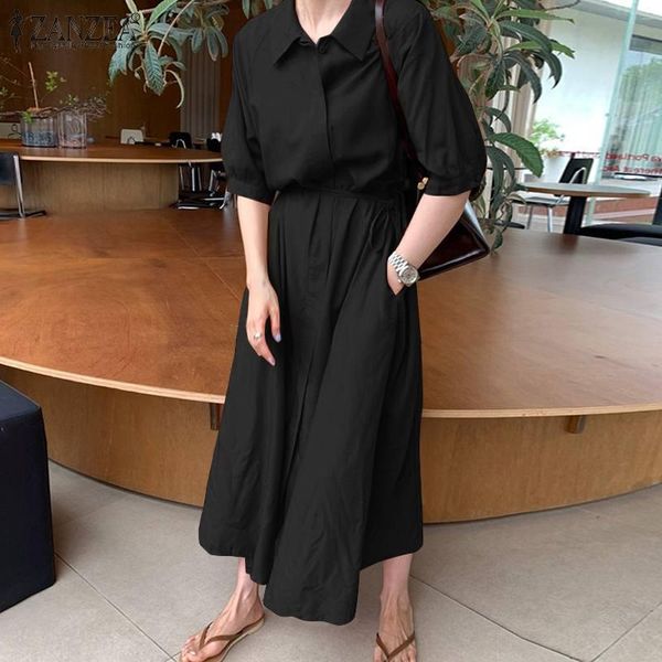 casual dresses women baggy maxi sundress kaftan long shirt dress elegant lapel button stylish solid robe ladies lace up vestidos femme, Black;gray
casual dresses women baggy maxi sundress kaftan long shirt dress elegant lapel button stylish solid robe ladies lace up vestidos femme, Black;gray