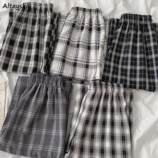 women's pants & capris plaid women college students all-match chic korean style breathable classic wide leg leisure soft elastic waist, Black;white
women's pants & capris plaid women college students all-match chic korean style breathable classic wide leg leisure soft elastic waist, Black;white