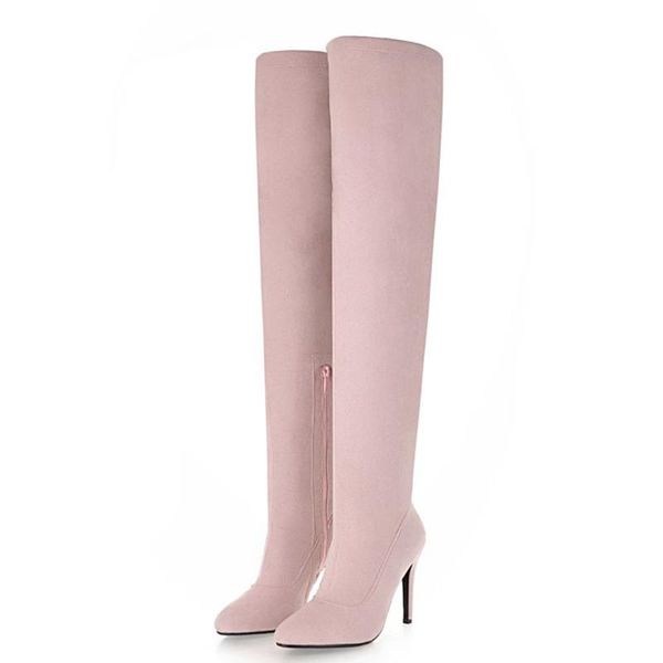 boots elastic fauxe suede thigh high women shoes pointed over the knee female fashion pink grey party lady, Black
boots elastic fauxe suede thigh high women shoes pointed over the knee female fashion pink grey party lady, Black