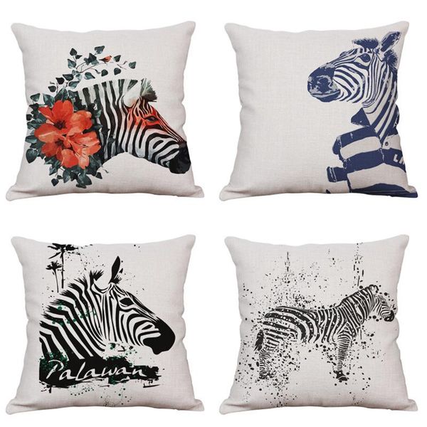 black and white style animal cushion cover linen cotton zebras flowers home decorative pillow for sofa car cojines cushion/decorative
black and white style animal cushion cover linen cotton zebras flowers home decorative pillow for sofa car cojines cushion/decorative