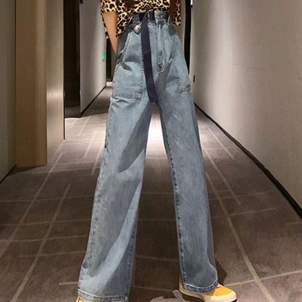 women's jeans #3031 spring autumn denim for women plus size high waist wide leg pants ladies casual loose long big pockets streetwear, Blue
women's jeans #3031 spring autumn denim for women plus size high waist wide leg pants ladies casual loose long big pockets streetwear, Blue