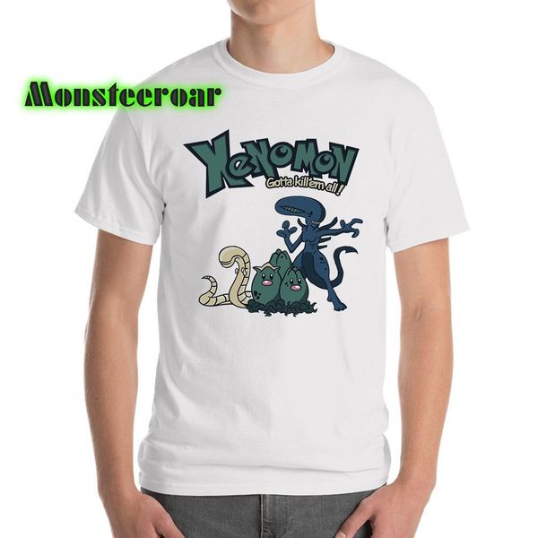 xenomon xenomorph pocket alien monsters movie mashup parody funny white t-shirt, White;black
xenomon xenomorph pocket alien monsters movie mashup parody funny white t-shirt, White;black