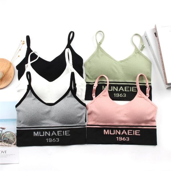 sports bra with pad letters workout wear running sportswear size yoga for fitness women underwear crop tank gym clothing, White;black
sports bra with pad letters workout wear running sportswear size yoga for fitness women underwear crop tank gym clothing, White;black