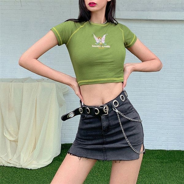 european and american fashion 2021 summer women's new round neck short sleeve print slim yoga navel revealing versatile t-shirt, White
european and american fashion 2021 summer women's new round neck short sleeve print slim yoga navel revealing versatile t-shirt, White