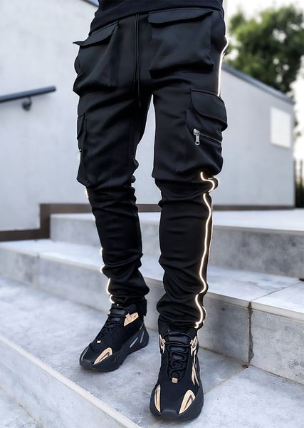 summer men's casual pants european and american trendy plus large size straight reflective multi pocket overalls sports sweatpants trou, Black
summer men's casual pants european and american trendy plus large size straight reflective multi pocket overalls sports sweatpants trou, Black