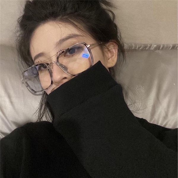 japanese korean net red same square spectacle men's and women's tbs816 frame can be equipped with myopia flat lens, White;black 
japanese korean net red same square spectacle men's and women's tbs816 frame can be equipped with myopia flat lens, White;black