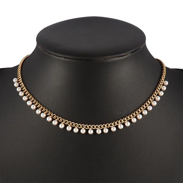 chains stainless steel charming pearl stone chocker necklace gold color simple clavicle chain wedding party jewelry gift, Silver
chains stainless steel charming pearl stone chocker necklace gold color simple clavicle chain wedding party jewelry gift, Silver