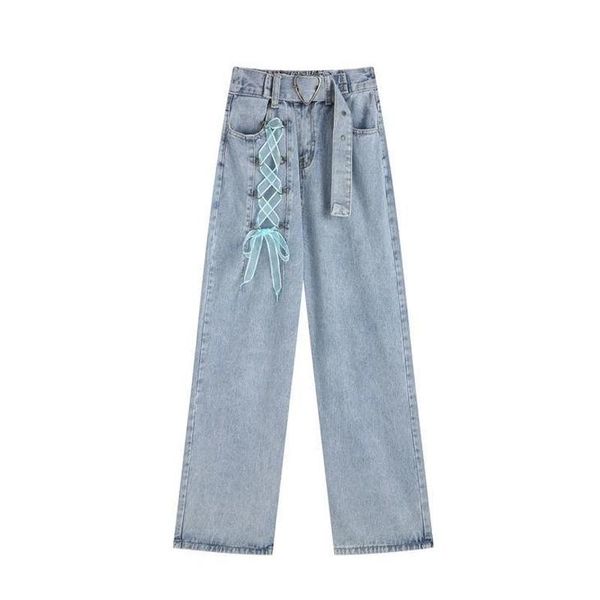 women's jeans fashion high waist bandage with belt women 2021 streetwear casual wide leg pants baggy harajuku y2k straight, Blue
women's jeans fashion high waist bandage with belt women 2021 streetwear casual wide leg pants baggy harajuku y2k straight, Blue