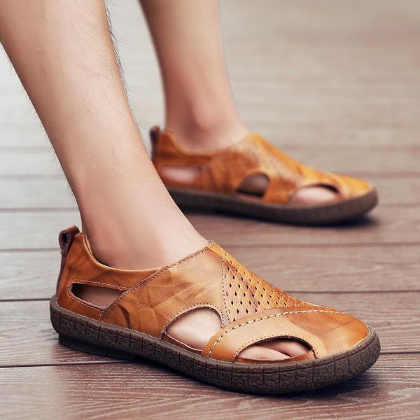 sandals summer fashion breathable men genuine leather beach causal outdoor sneakers shoes, Black
sandals summer fashion breathable men genuine leather beach causal outdoor sneakers shoes, Black